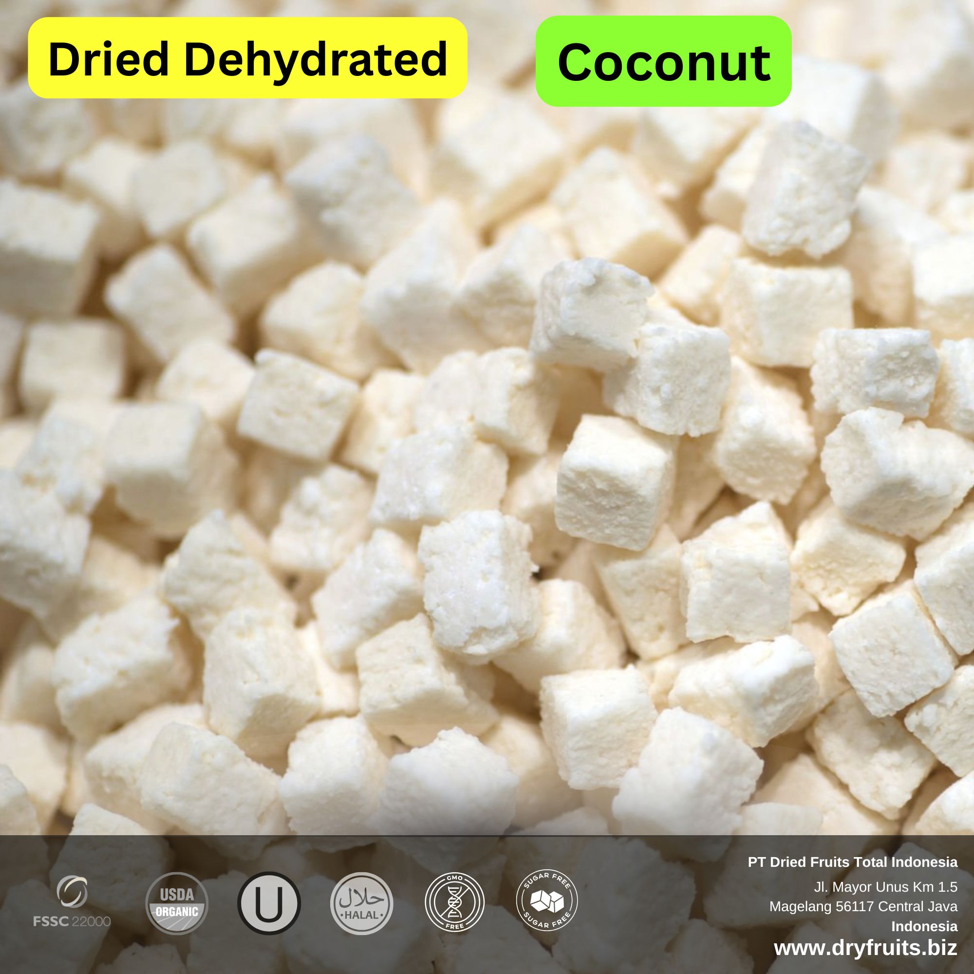 Wholesale Bulk Dried Dehydrated Coconut chunks