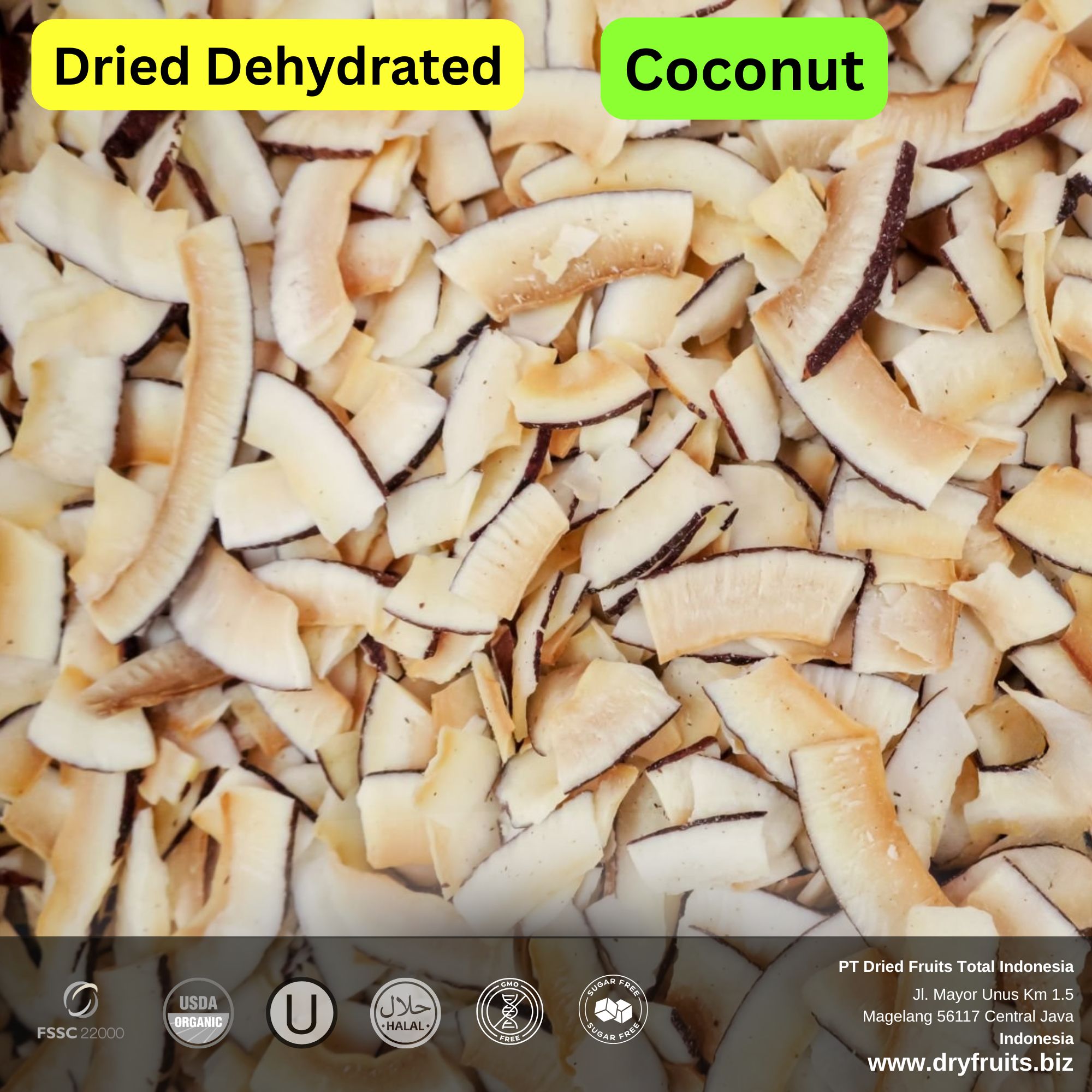 Wholesale Bulk Dried Dehydrated Coconut chunks