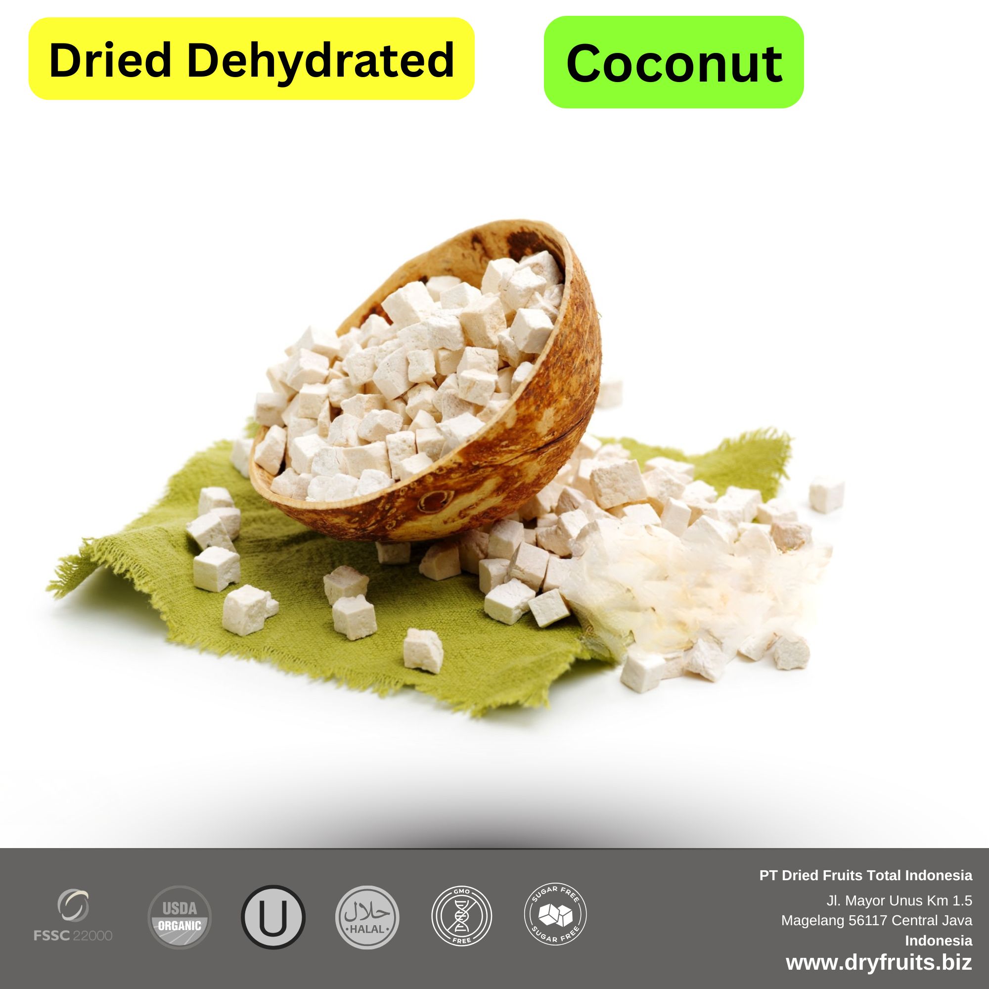 Wholesale Bulk Dried Dehydrated Coconut chunks
