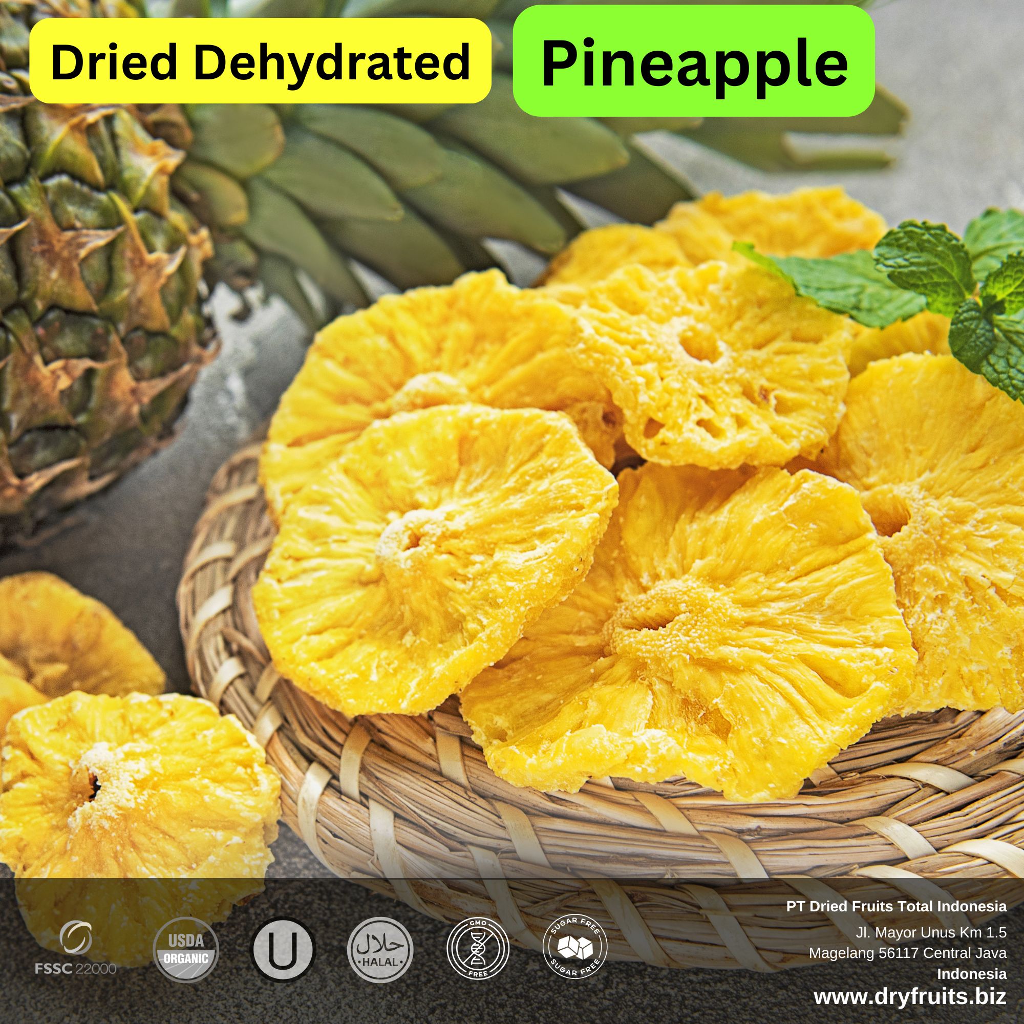 Wholesale Bulk Dried Dehydrated Pineapple Chunks and Rings