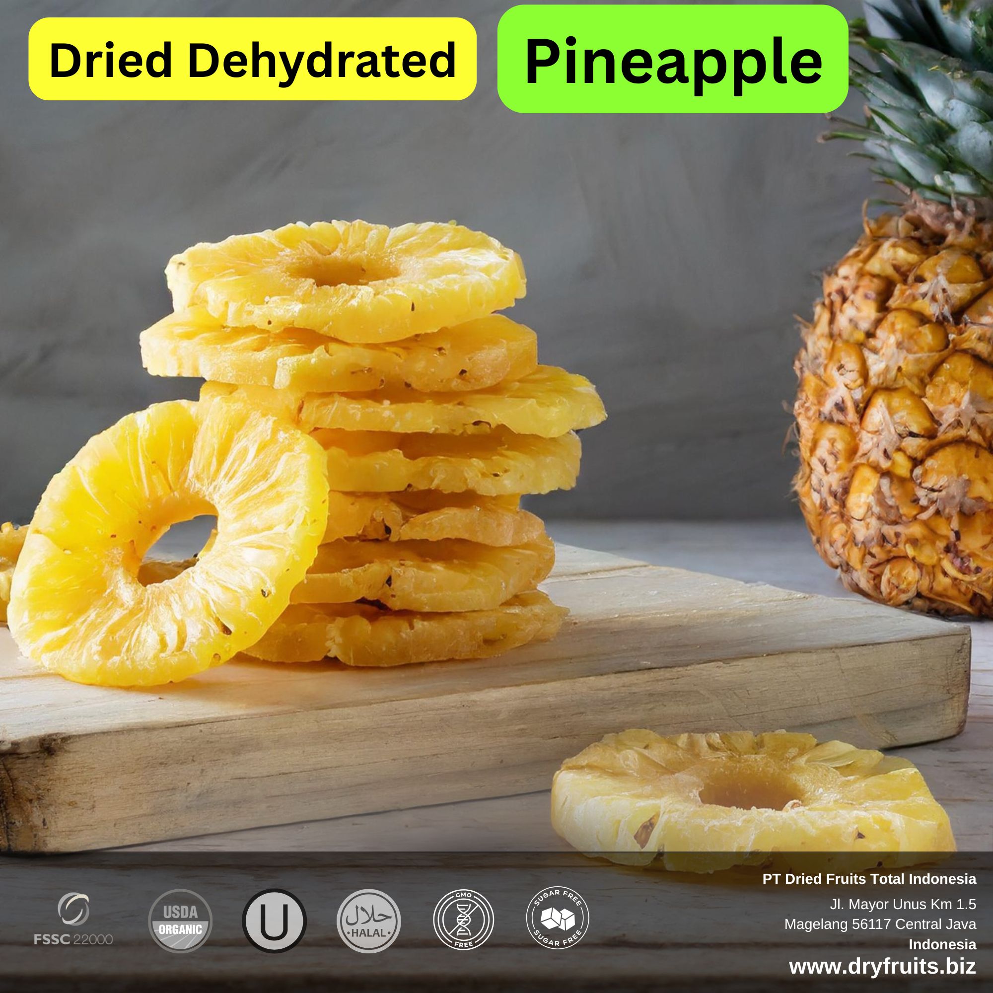 Wholesale Bulk Dried Dehydrated Pineapple Chunks and Rings